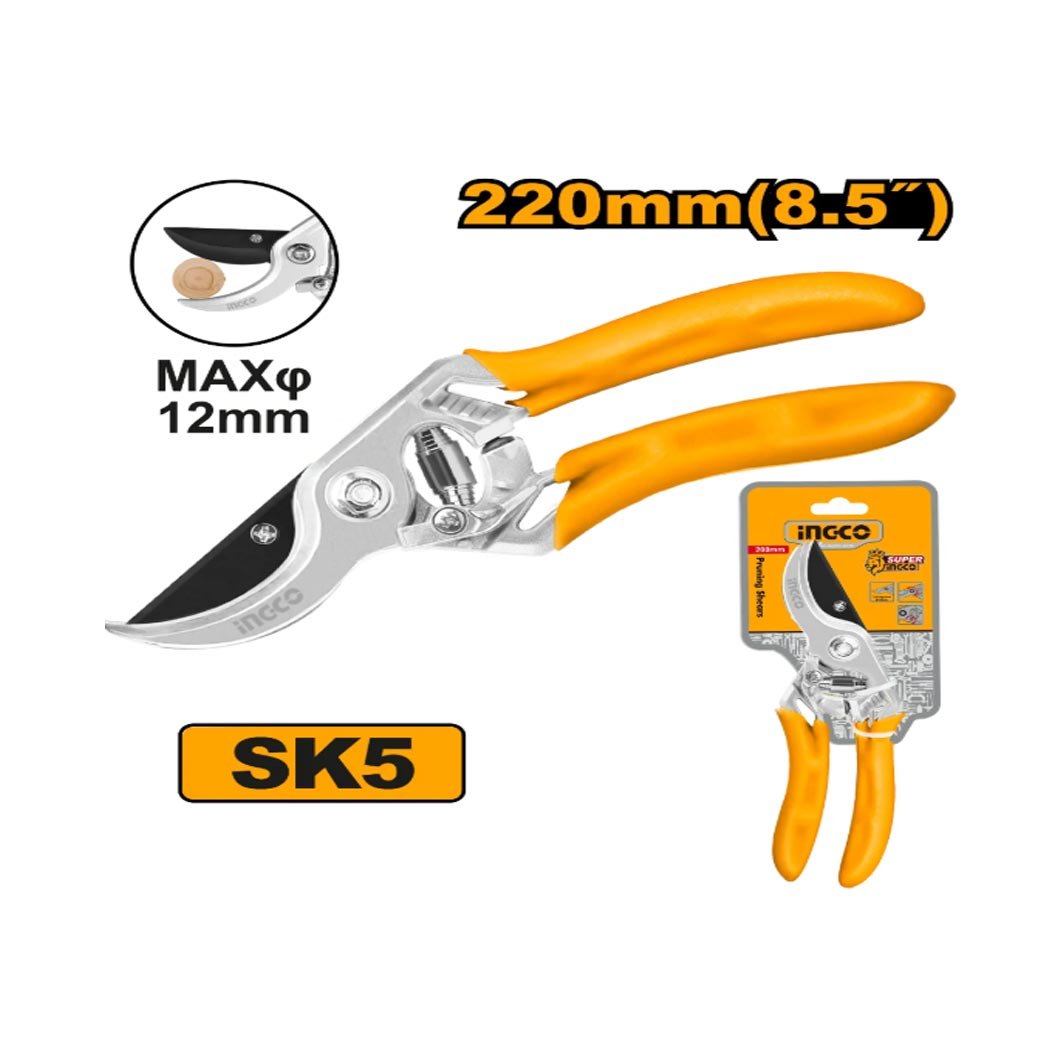 Sécateur 220mm INGCO HPS0109 Sécateur INGCO 220 mm avec lame acier et poignée antidérapante