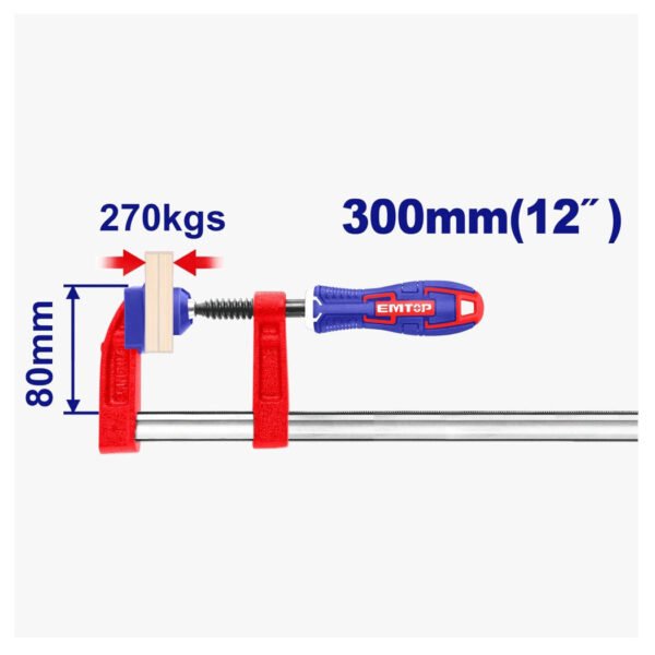 Serre-joint EMTOP 80x300 mm 270 kg ECLPF08101 pour maintien de pièces larges et lourdes