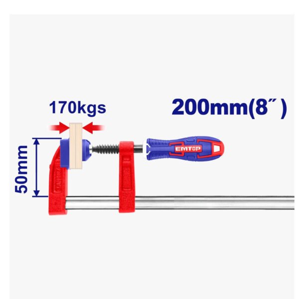 Serre-joint EMTOP 50x200 mm 170 kg ECLPF05201 pour fixation et maintien de pièces larges
