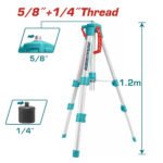 Trépied niveau laser TOTAL TLLT01152 aluminium 1.2m support réglable chantier précision