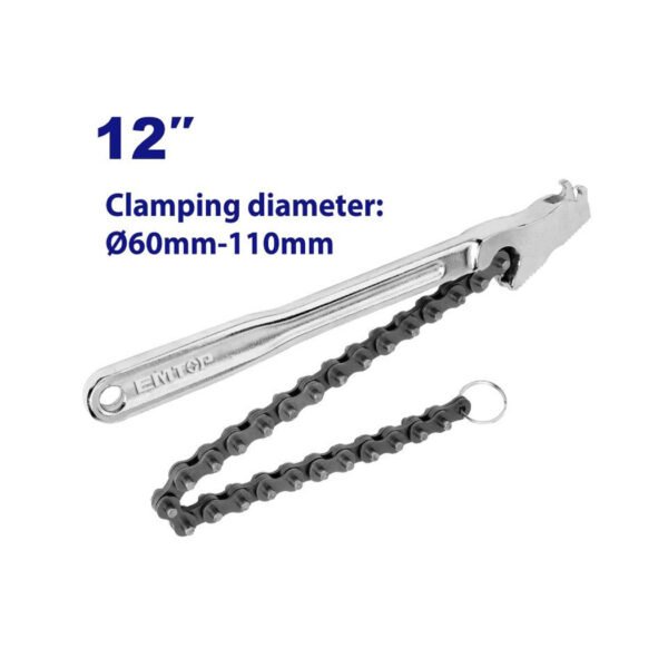 Clé à chaîne EMTOP EMAW1312 60-110 mm pour filtres à huile et pièces cylindriques