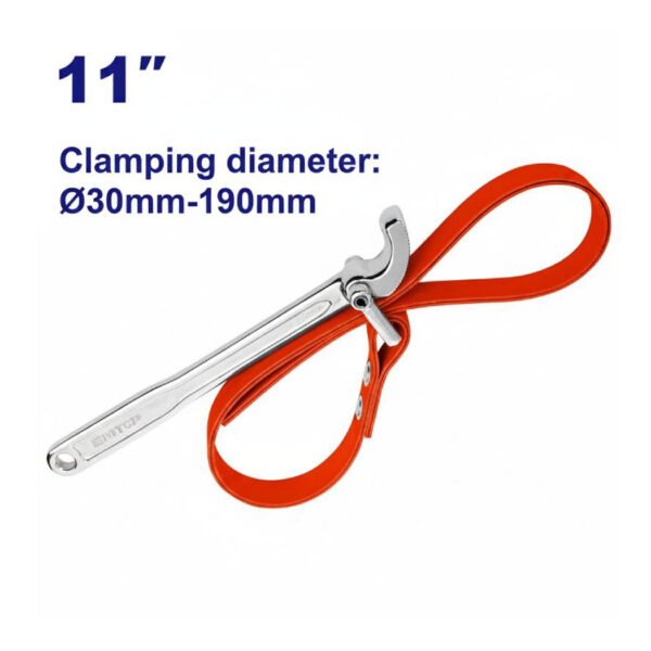 Clé filtre à sangle EMTOP EMAW3311 30-190 mm pour démontage de filtres à huile et pièces cylindriques