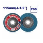 Disque à lamelles zirconium EMTOP EFDS1157 115 mm grain P60 pour meulage et finition métal