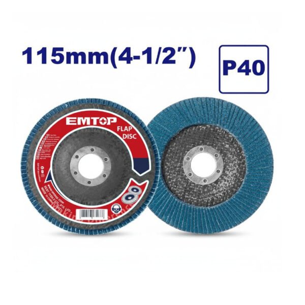 Disque à lamelles zirconium EMTOP EFDS1156 115 mm pour meulage et finition des métaux