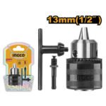 Mandrin de perceuse 13 mm INGCO avec adaptateur KC1301.1 pour fixation d’accessoires de perçage