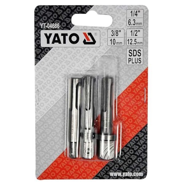 KIT 3 ADAPTATEURS SDS-PLUS DOUILLES 1/4" 3/8" 1/2" YT-04686 YATO