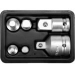 KIT 6 ADAPTATEURS A CLIQUET Cr-V MALLE FEMELLE 3/8"-1/2" YT-10671 YATO