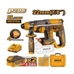 Marteau perforateur sans fil INGCO CRHLI212282 20V 22 mm avec moteur brushless et système SDS Plus