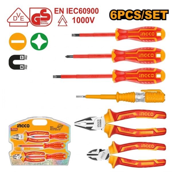 ENSEMBLE DE 6 OUTILS À MAIN ISOLÉS INGCO HKIST3061